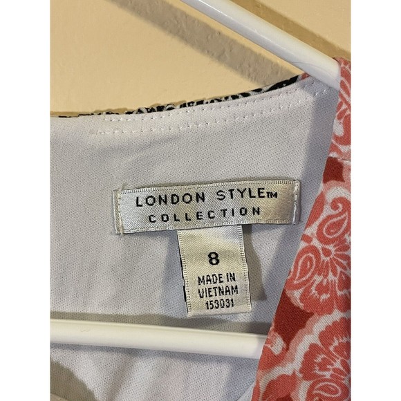 London Style Collection Dress Size 8 Paisley Print Long - Picture 4 of 6